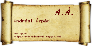 Andrási Árpád névjegykártya