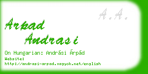 arpad andrasi business card