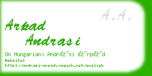 arpad andrasi business card